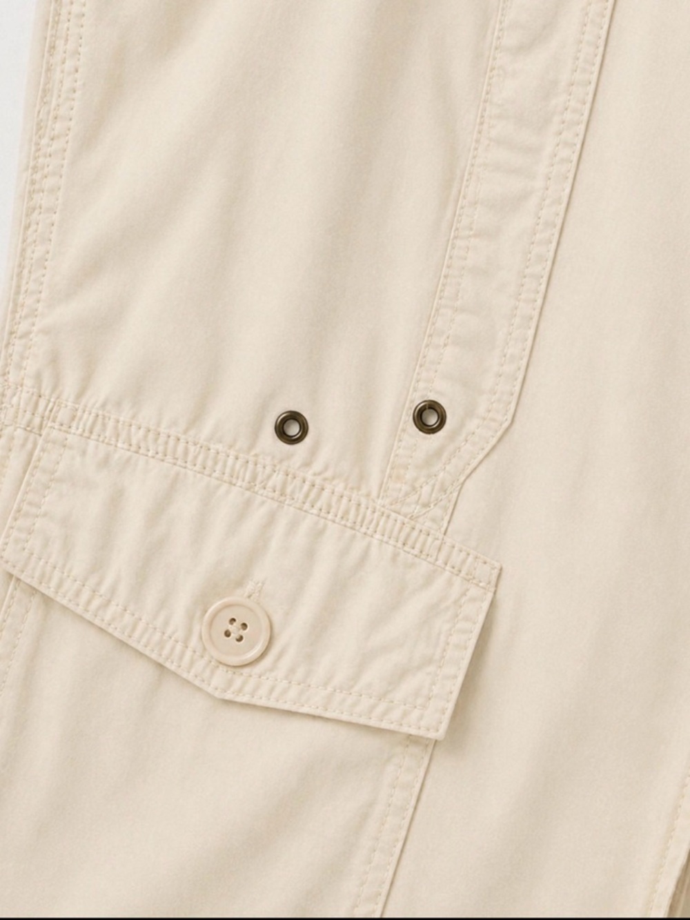 Caribbean Joe Cream Cotton Cargo Capri Pants Drawstring Coastal Beach ~ Size 14 - Picture 8 of 12